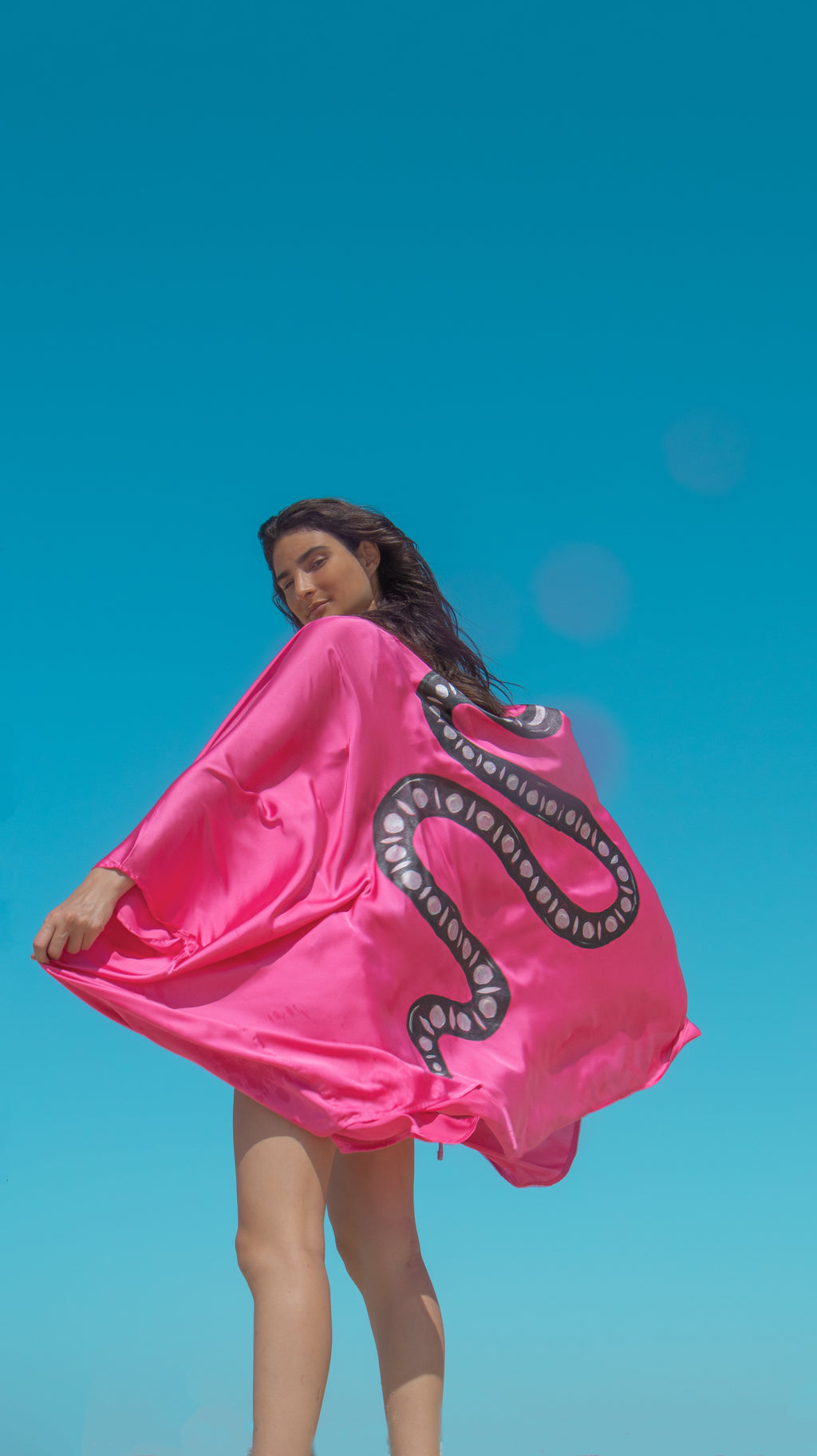 Pink Mirage Serpent Kimono