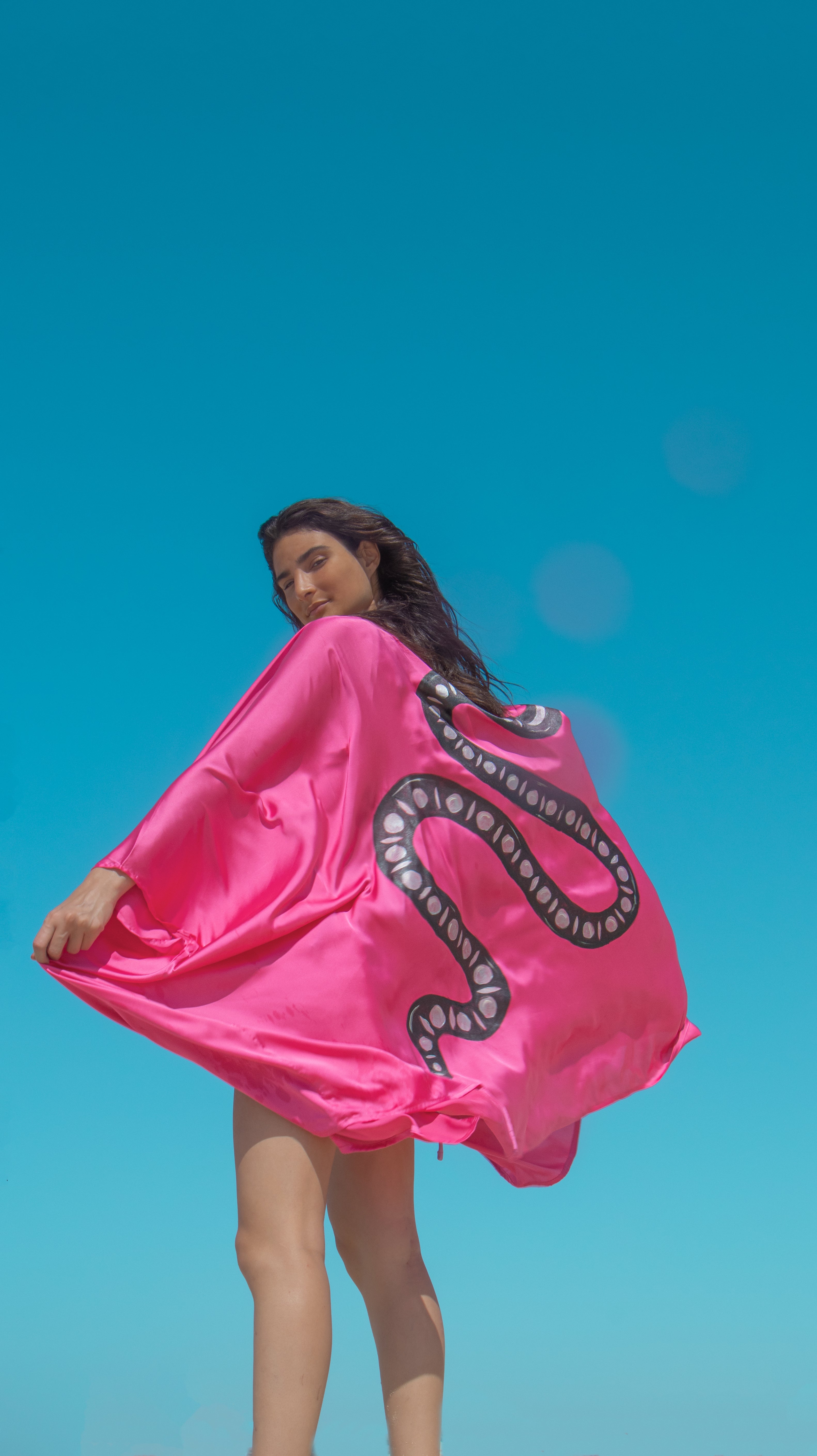 Pink Mirage Serpent Kimono