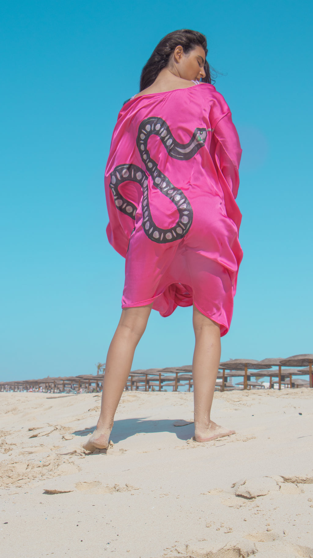 Pink Mirage Serpent Kimono