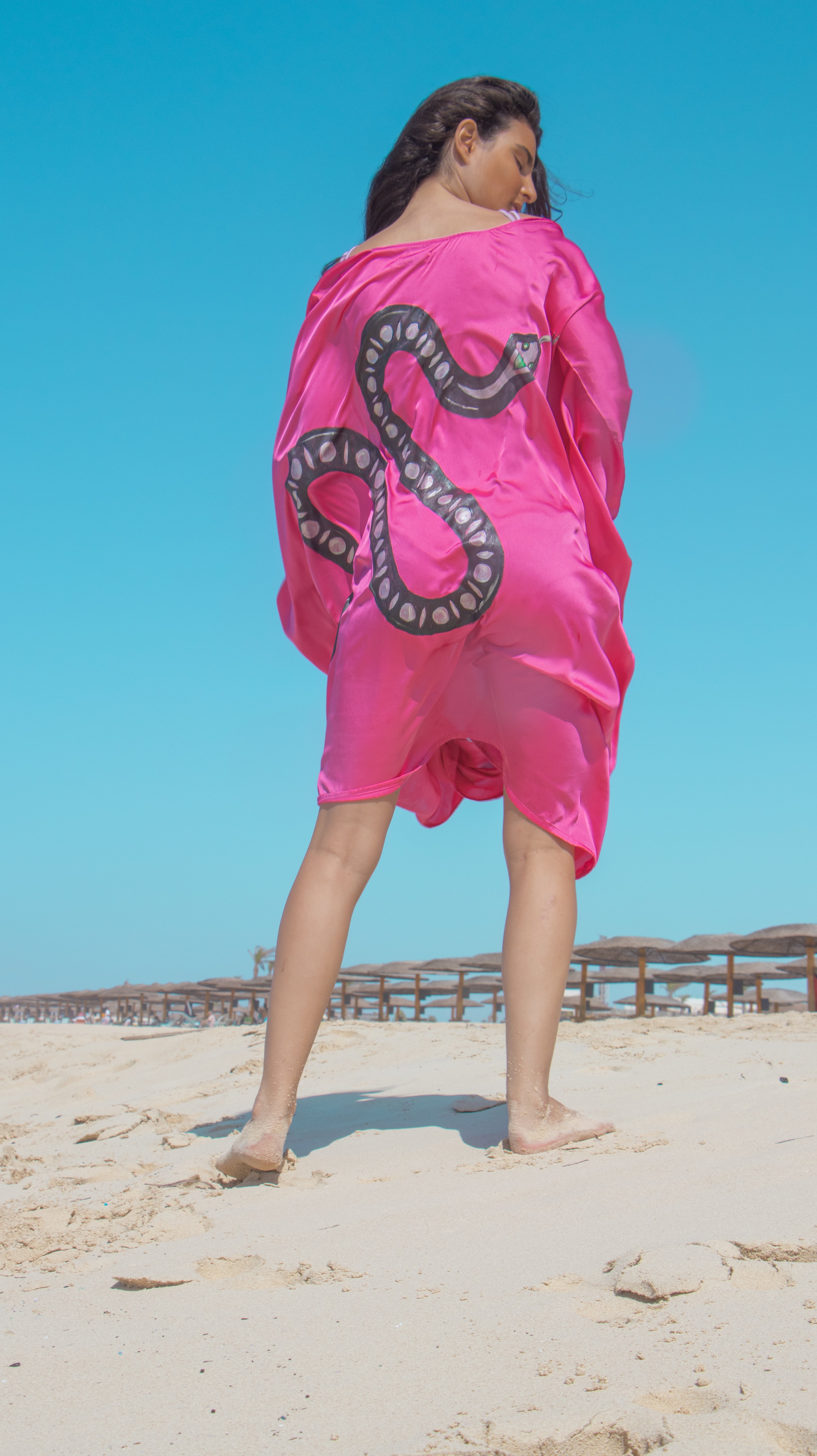 Pink Mirage Serpent Kimono