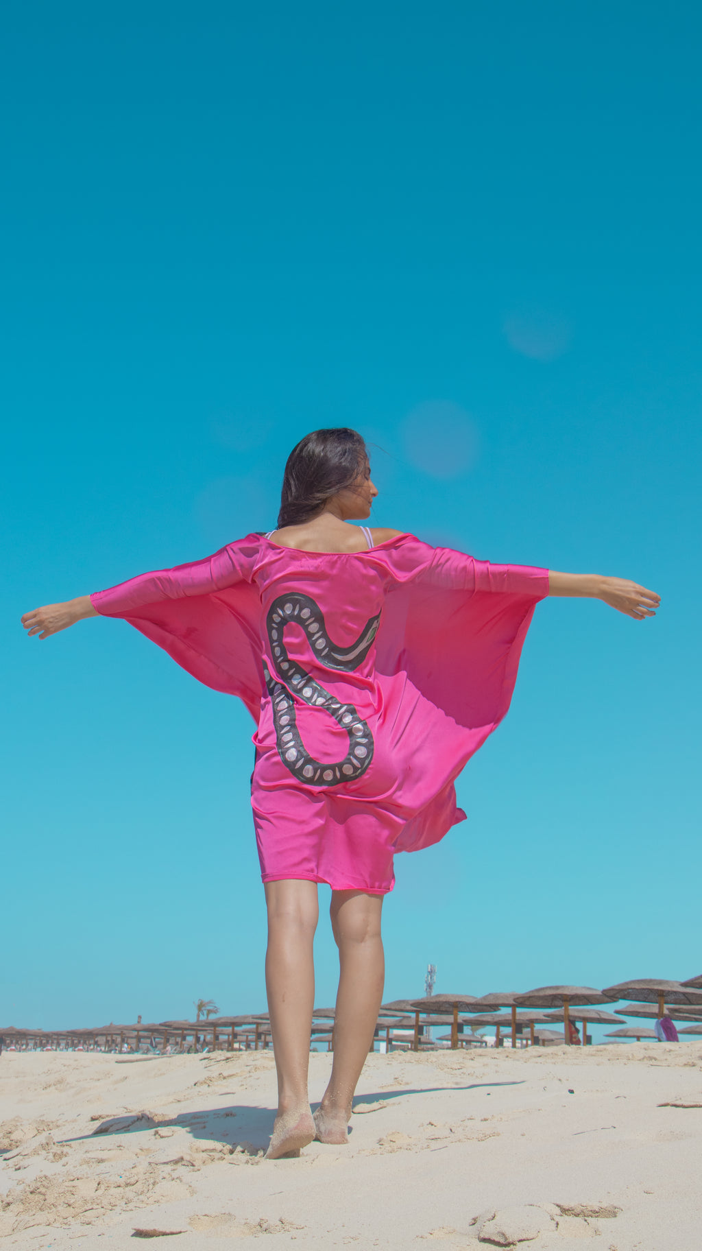 Pink Mirage Serpent Kimono
