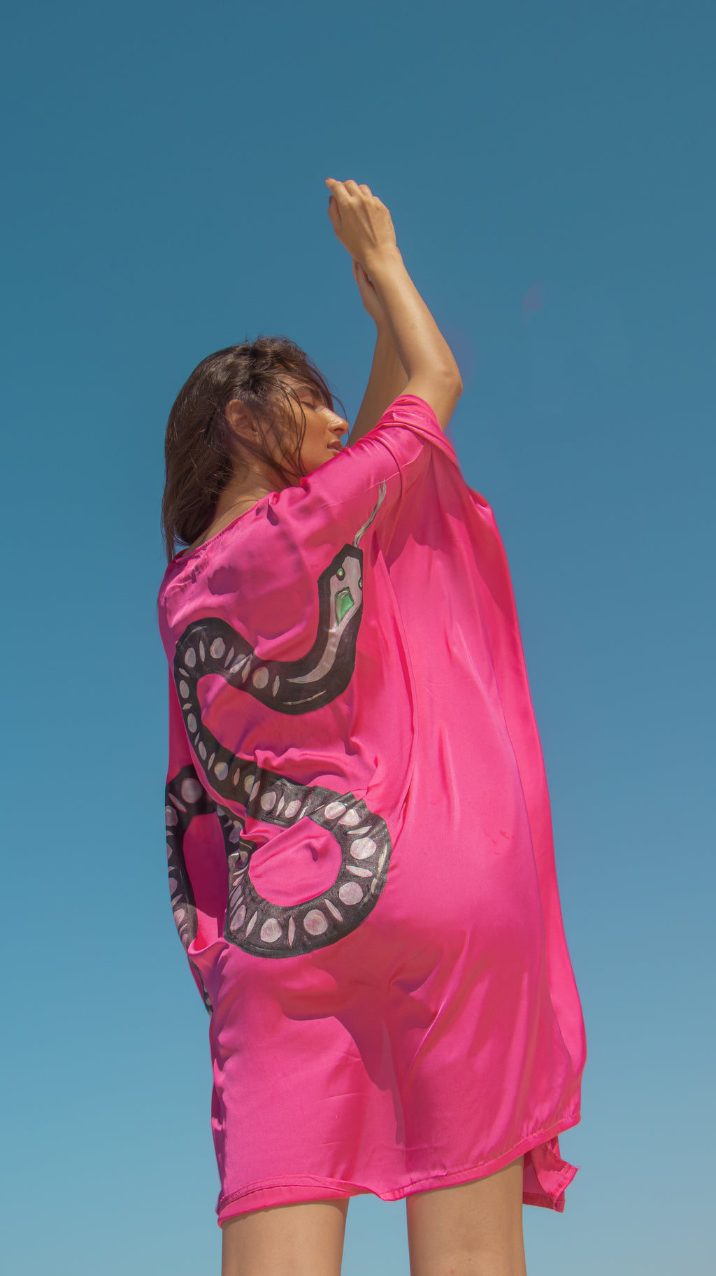 Pink Mirage Serpent Kimono