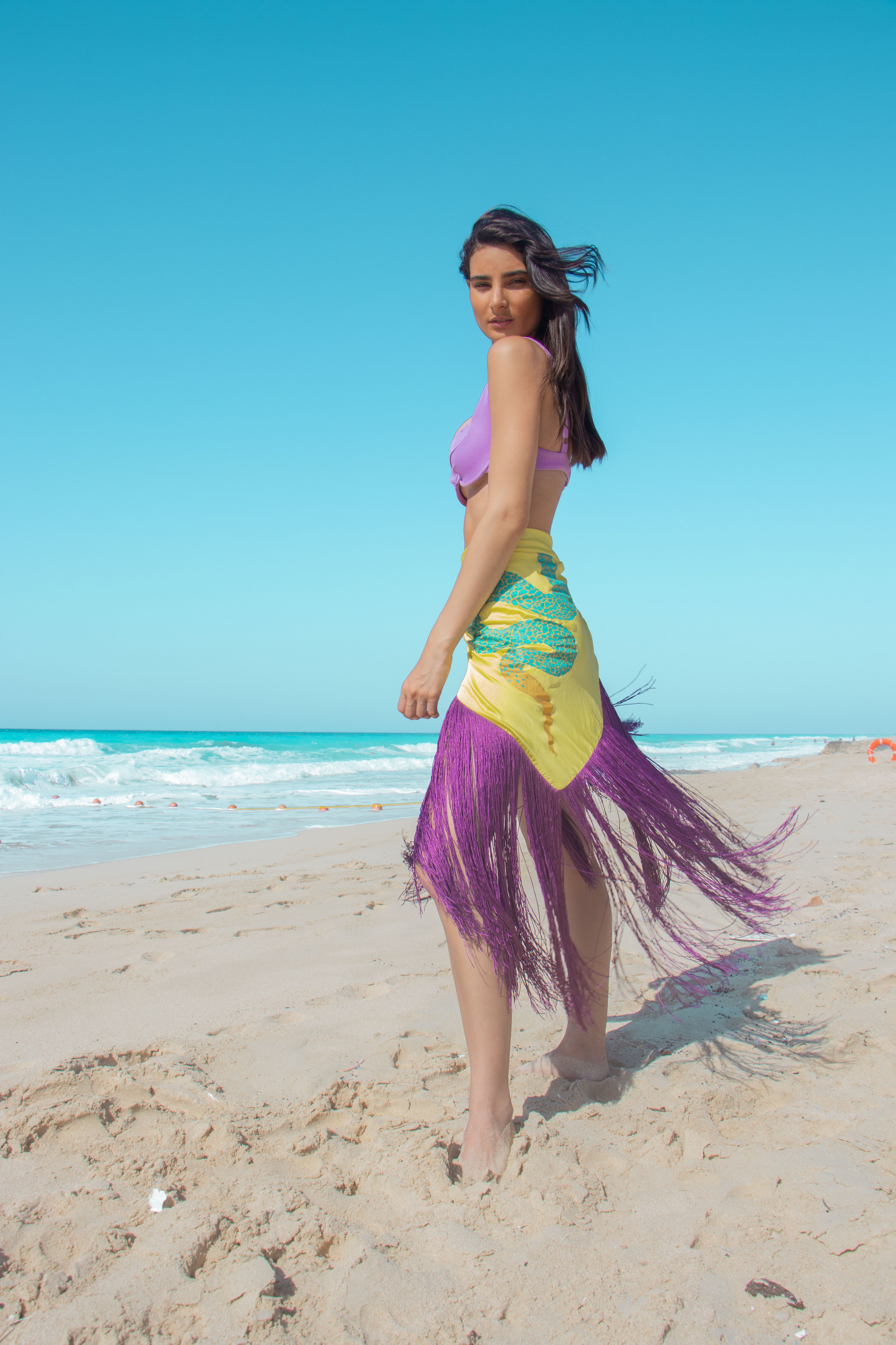Sun Serpent Fringe Wrap Skirt