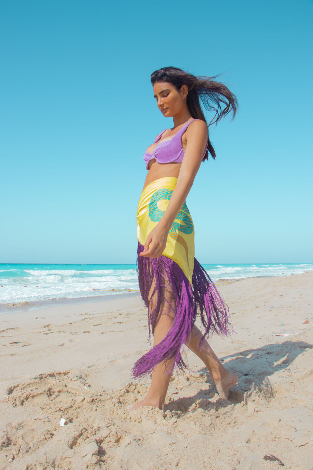 Sun Serpent Fringe Wrap Skirt