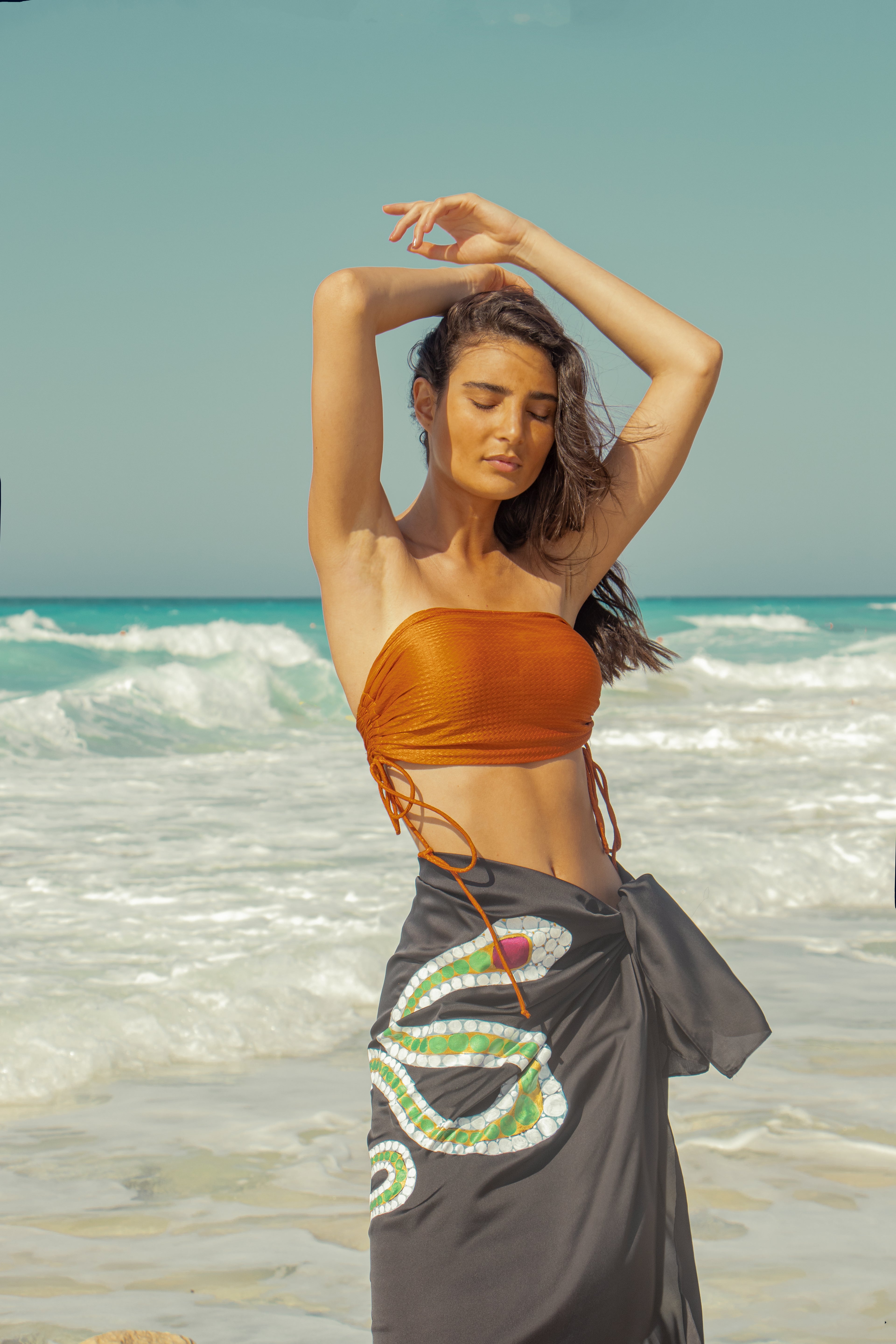 Emerald Serpent Sarong Wrap Skirt