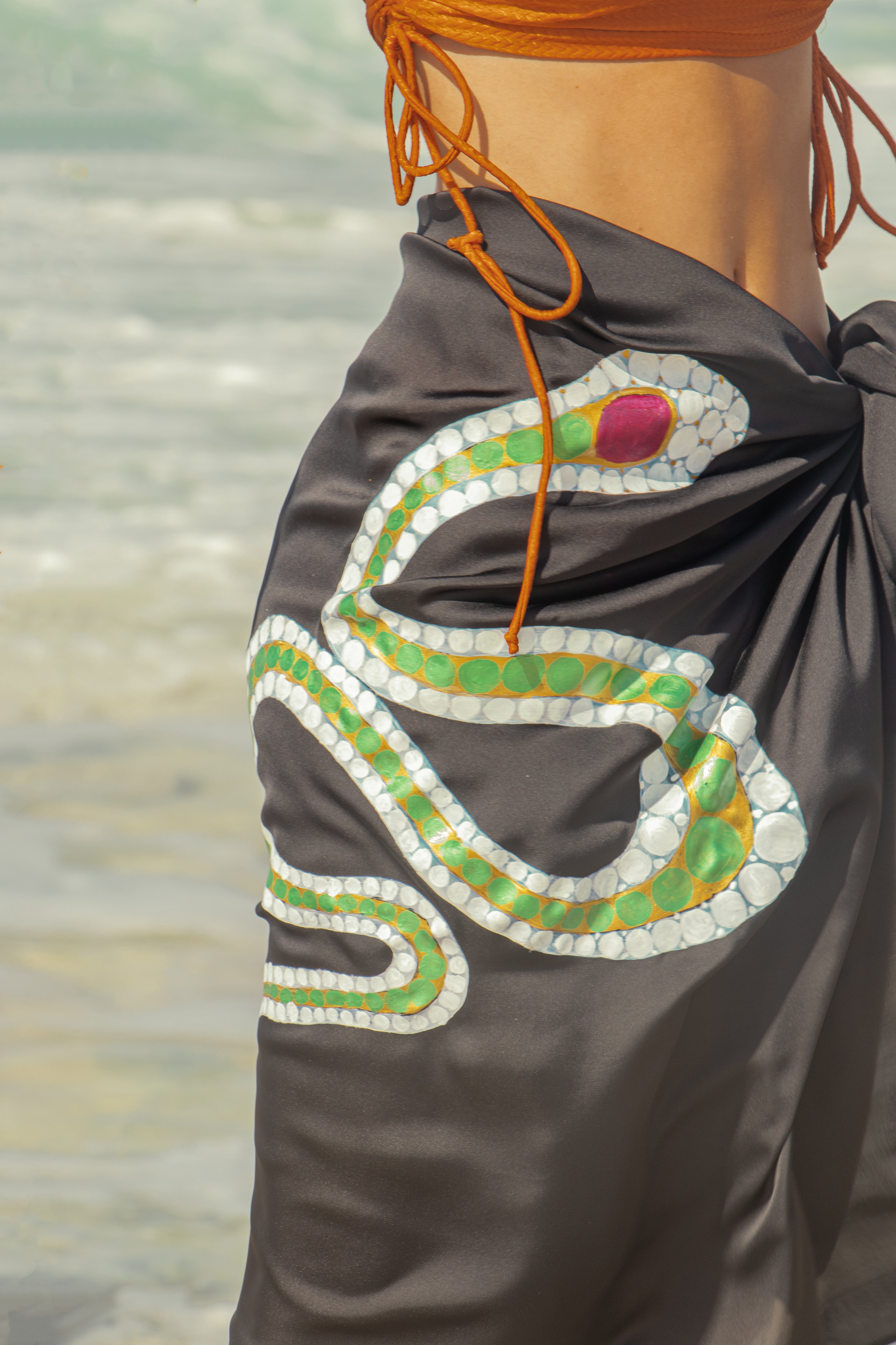 Emerald Serpent Sarong Wrap Skirt