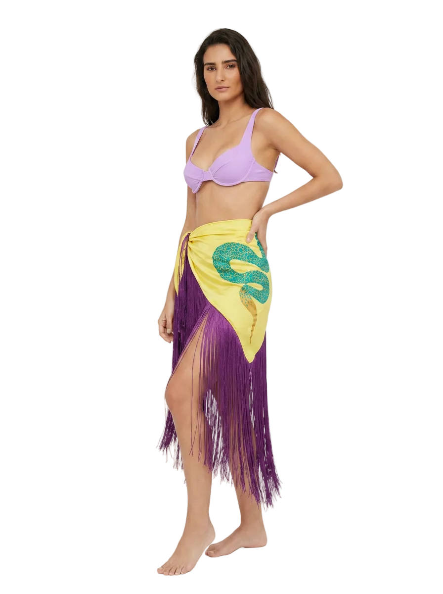 Sun Serpent Fringe Wrap Skirt