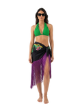 Emerald Eclipse Fringe Wrap Skirt